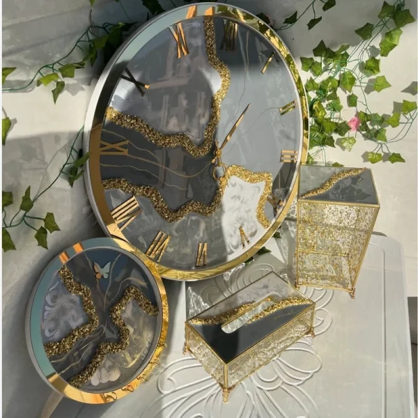 ست ساعت وسطل ودستمال و جاکلیدی