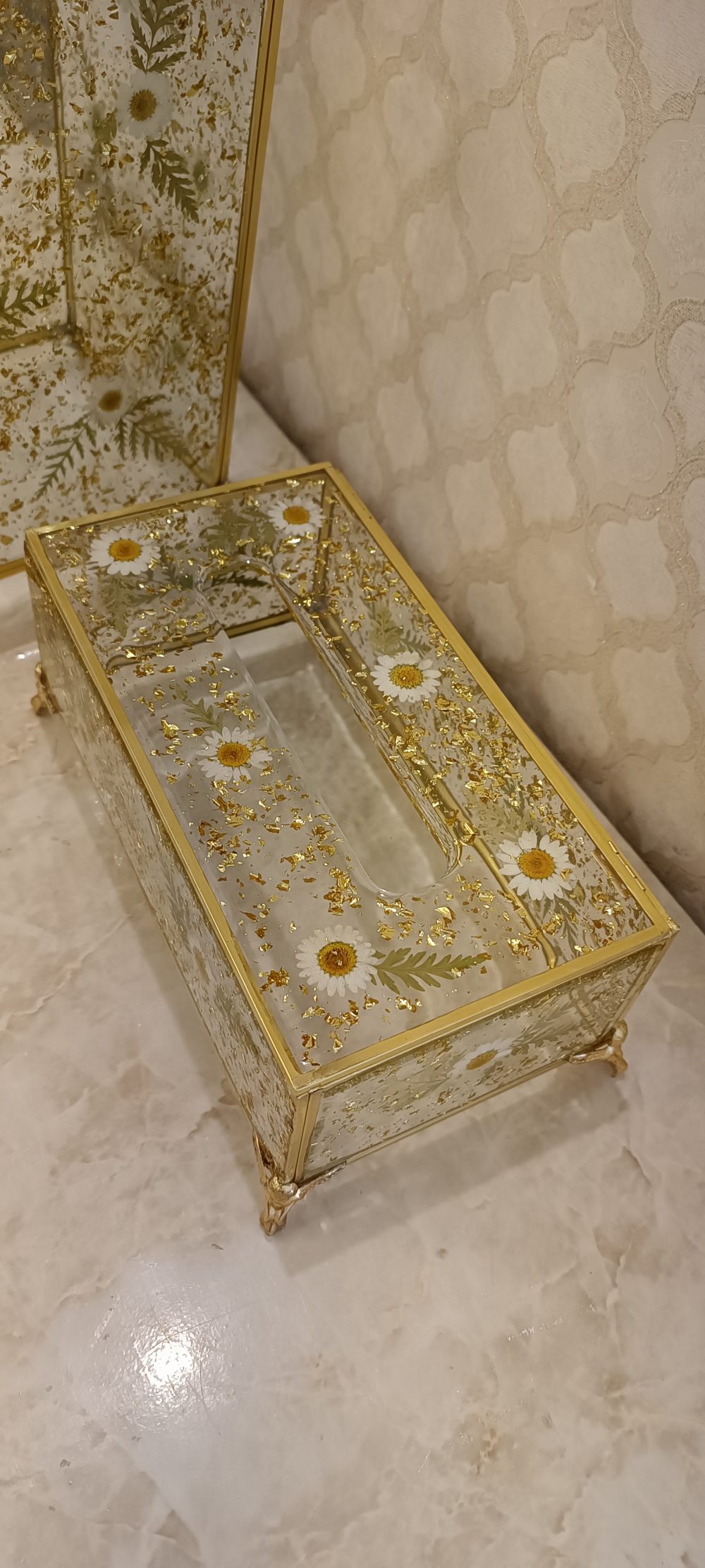 جادستمال کاغذی شیشه ای گل بابونه - Image 3